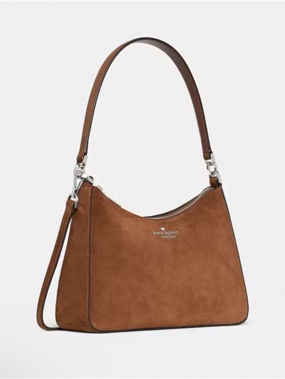 Kate Spade Margot Suede Convertible Shoulder Bag, Warm Gingerbread NEW NWT